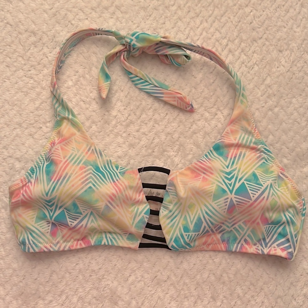 PINK Victoria Secret Women Bikini Halter Top Size Medium Halter Tie
